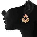 Mahi Traditional Floral Chandbali Kundan and Light Pink Meenakariwork Earrings for Women (ER1109677G)