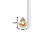 Mahi Traditional Floral Chandbali Kundan and Orange Meenakariwork Earrings for Women (ER1109678G)