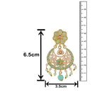 Mahi Meenakari Work Artificial Bead and Crystals Floral Dangle Drop Earrings for Women (ER1109699G)
