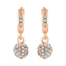 Mahi Rose Gold Plated Sparkling Crystals Ball Bali Earrings for Women (ER1109705ZWhi)