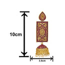 Mahi Maroon Meenakari Work Enamelled Rectangular Dangle Jhumka Earrings with Artificial Pearl for Women (ER1109714GMrn)