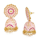 Mahi Purple Classic Meenakari Enamelled Artificial Pearl Jhumka Earrings for Women (ER1109731GPur)