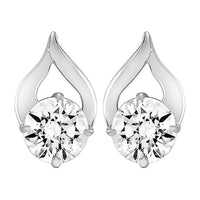 Mahi Delicate Drop Stud Earrings with White Cubic Zirconia for Women (ER1109743RWhi)