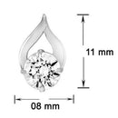 Mahi Delicate Drop Stud Earrings with White Cubic Zirconia for Women (ER1109743RWhi)