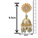 Mahi Gold Plated Light Grey and White Artificial Pearls Indian Traditiol Jhumka Earring for Women (ER1109816GLGry)