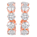 Mahi Rose Gold Plated Shiny Cubic Zirconia Studed Half Bali Hoop Earrings for Women (ER1109823ZWhi)