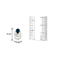Mahi Swarovski Crystals Blue Peacock Feather Earrings