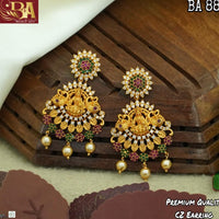 Darshana Jewels Gold Plated Temple Dangler Earrings
