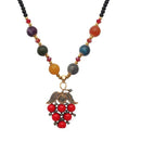 Tip Top Fashions Red Beads Gold Plated Stone Grapes Nacklace - 1105932