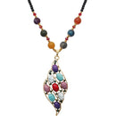 Tip Top Fashions Multi Beads Gold Plated Austrian Stone Nacklace - 1105933