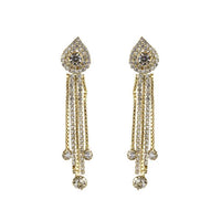 Tip Top Fashions Austrian Stone Gold Plated Dangler Earrings - 1303307