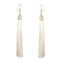 Tip Top Fashions Gold Plated White Thread Earrings - 1310926E