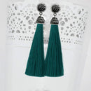 Jeweljunk Stone Thread Rhodium Plated Earring - 1310933P