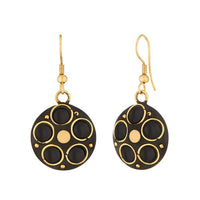 Jeweljunk Gold Plated Purple Beads Dangler Earrings - 1308329H