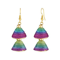 Tip Top Fashions Multicolor Thread Gold Plated Earrings - 1309016N