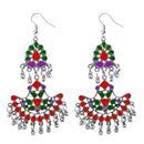 Tip Top Fashions Meenakari Rhodium Plated Afghani Earrings - 1311039N