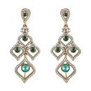 Tip Top Fashions Gold Plated White Austrian Stone Dangler Earrings - 1300926