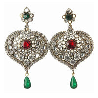 Tip Top Fashions Austrian Stone Gold Plated Dangler Earrings - 1301003