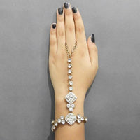 Tip Top Fashions Gold Plated Glass Stone Chain Hand Harness - 1502411