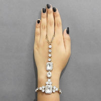 Apurva Pearls Gold Plated Glass Stone Chain Hand Harness - 1502413