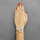 Apurva Pearls Gold Plated Glass Stone Chain Hand Harness - 1502432