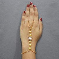 Apurva Pearls Austrian Stone And Pearl Hand Harness - 1503114