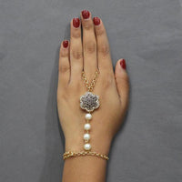 Apurva Pearls Austrian Stone And Pearl Hand Harness - 1503121