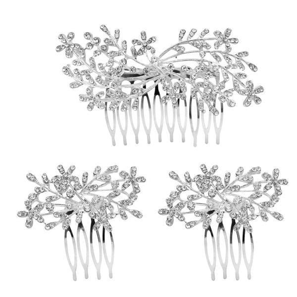 Apurva Pearls Stone Silver Plated Hair Brooch - 1502048A