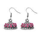 JewelEthnic Pink Austrian Stone Rhodium Plated Jhumki - 1307511I