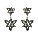 Yoona Black Austrian Stone Oxidised Dangler Earring - 1307711B