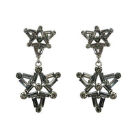 Yoona Black Austrian Stone Oxidised Dangler Earring - 1307711B