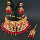Real Creation AD Stone Copper Necklace Set With Maang Tikka - FBB0098