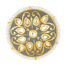 Etnico Gold-Plated Meena Work Finger Ring (Women) - FL173Gr