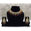 Tarangavi Purple Beads And Kundan Choker Necklace Set - FNV-2049
