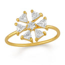 Mahi Floral love triangular petals Finger ring