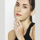 Mahi Dual Side Spikes Ethereal Solitaire Crystal Adjustable Finger Ring for Women (FR1103132RWhi)