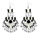 Tip Top Fashions White Meenakari Afghani Dangler Earrings