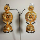 H K Fashion Gold Plated Austrian Stone & Beads Jhumki Earrings