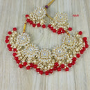 India Art Gold Plated Kundan Stone & Beads Necklace Set