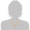 Etnico Gold Plated and American Diamond Necklace Set for Women & Girls (Pink)