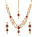 Etnico Traditional Gold Plated Kundan Necklace Set for Women (IJ315R)