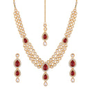 Etnico Traditional Gold Plated Kundan Necklace Set for Women (IJ315R)