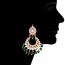 Etnico 18k Rose Gold Plated Ethnic Traditional Kundan & Pearl Choker Necklace Jewellery Set for Women (K7083RGG)