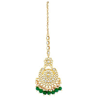 Etnico18K Gold Plated Traditional Kundan & Pearl Studded Choker Necklace Jewellery Set For Women (K7201G)