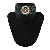 Etnico 18k Gold Plated Traditional Choker Set Glided With Kundan & Pearls For Women/Girls (K7203G)