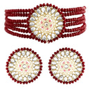 Etnico 18k Gold Plated Traditional Choker Set Glided With Kundan & Pearls For Women/Girls (K7203M)