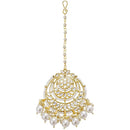 Etnico 18k Gold Plated Traditional Kundan & Pearl Studded Choker Necklace Jewellery Set for Women (K7214W)