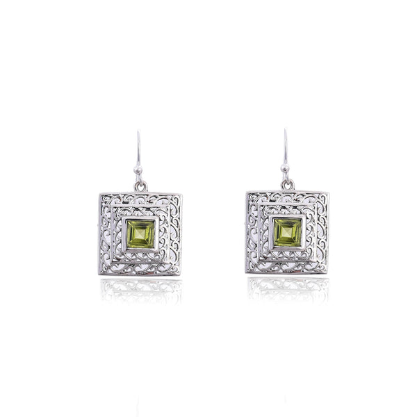 Silver Mountain 925 Sterling Silver Peridot Earring