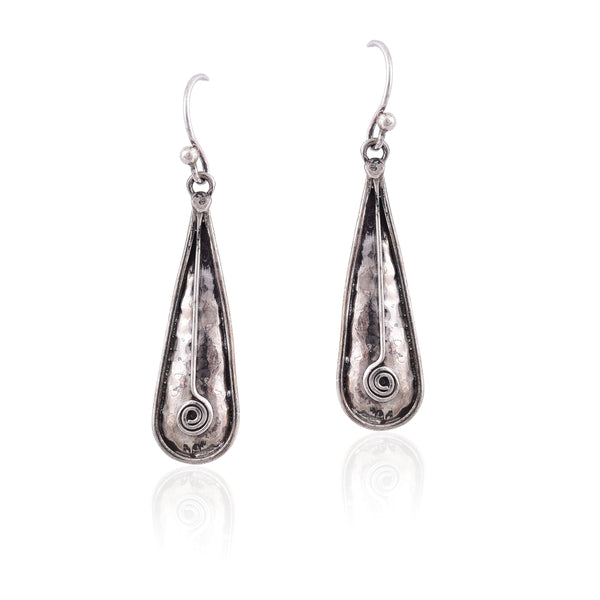 Silver Mountain Sterling Silver hammered hook earring