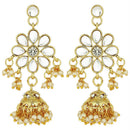 Etnico 3 Layered Multi Strand Floral Kundan & Pearl Beaded Necklace For Women/ Girls (M4094G)